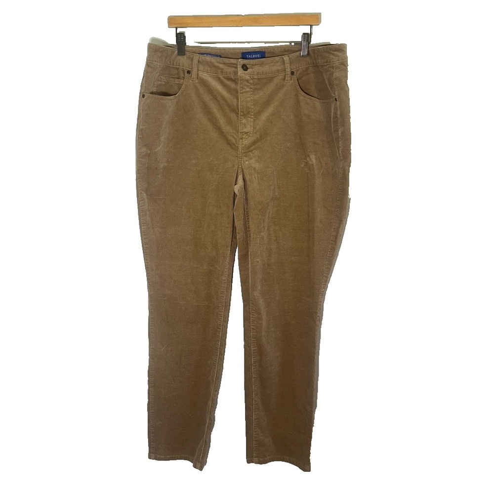 Talbots Corduroy High Waisted Straight Leg Pant Brown 16W Lagen Minimalist